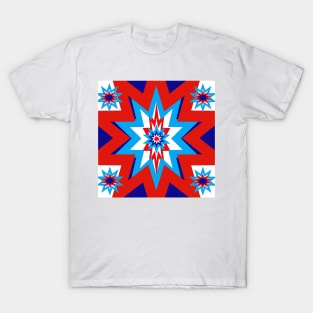 Star Graphic Red White Blue T-Shirt